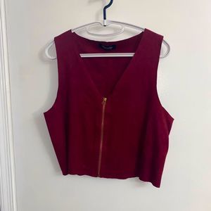Bianca Nero Zip Up Crop Vest Top